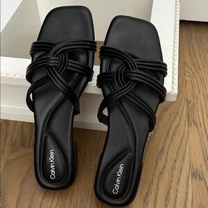 Calvin Klein Black Strappy Sandals